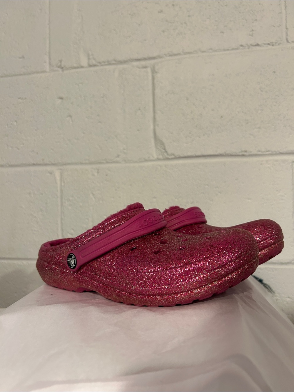 Glitter crocs with lining